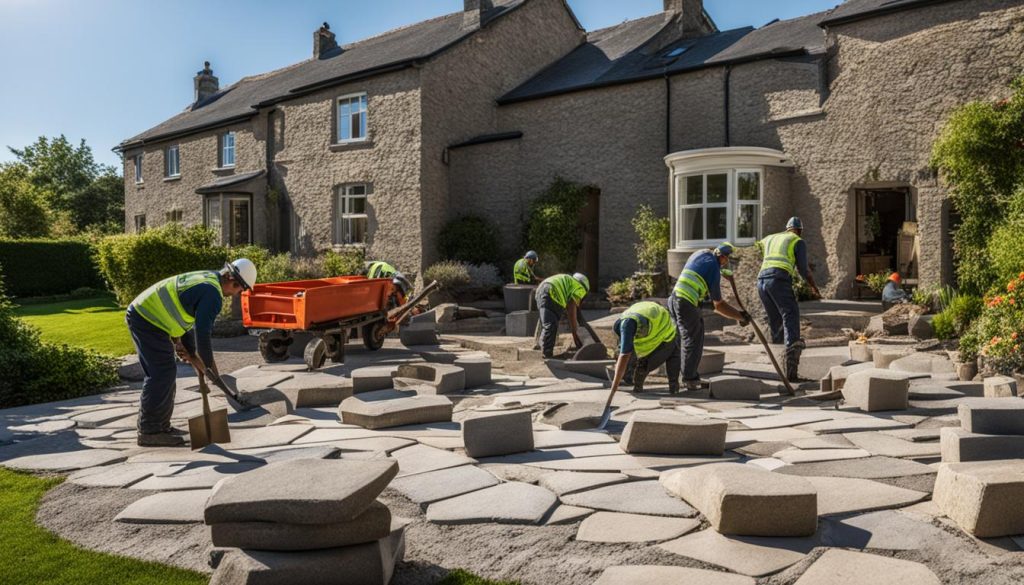 Flagstone installation