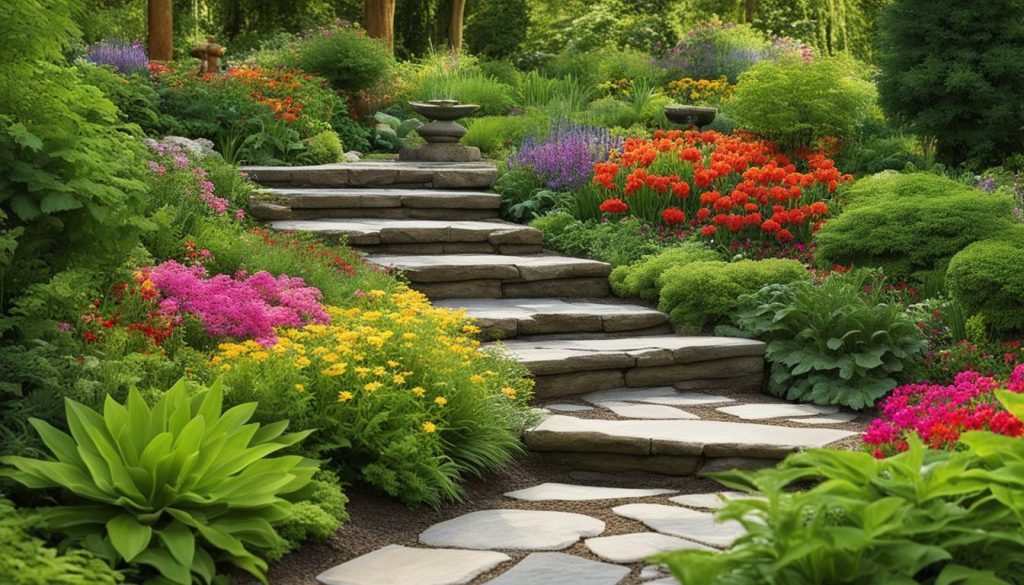 Integrating steps with other landscape elements